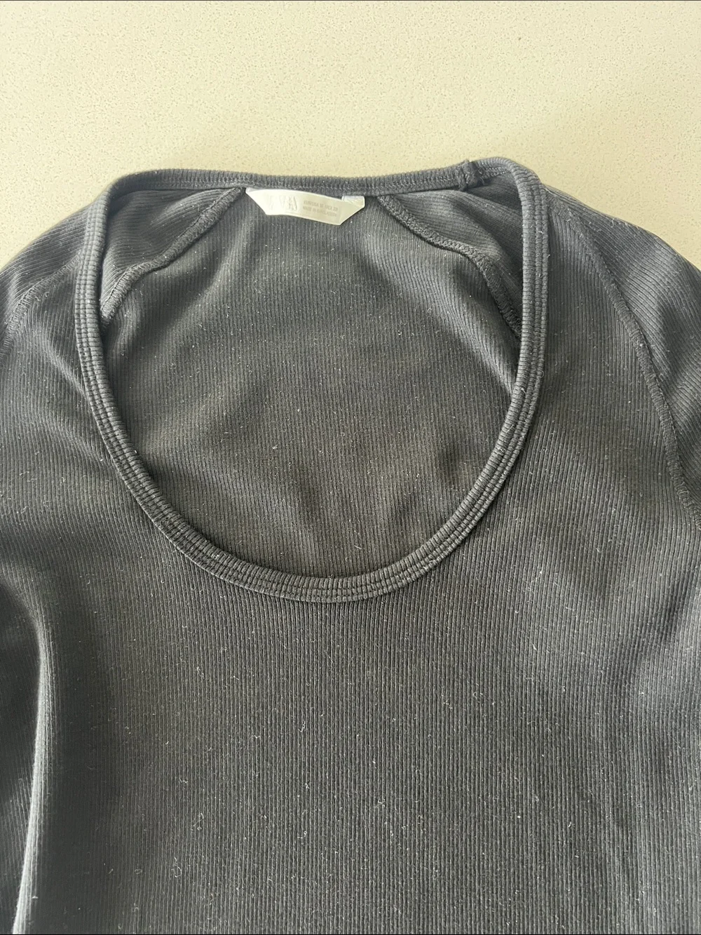 Zara Classic Black Scoop Neck Tee